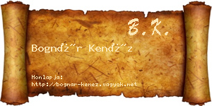 Bognár Kenéz névjegykártya