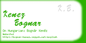 kenez bognar business card
