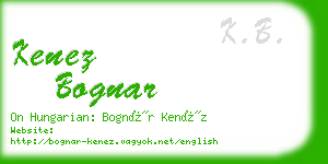 kenez bognar business card